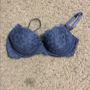Blue lace bra